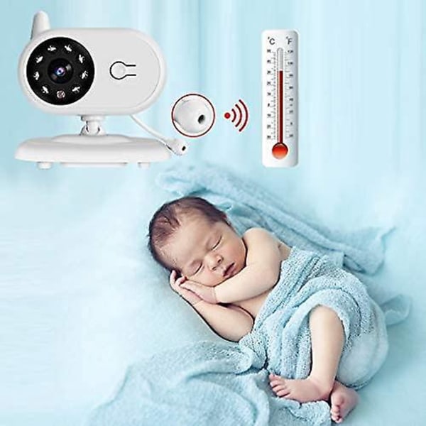 Digital trådløs babyalarm med 2,4 GHz WiFi-sikkerhedskamera - 3,5\" skærm, tovejslyd, 70° vidvinkel, nattesyn