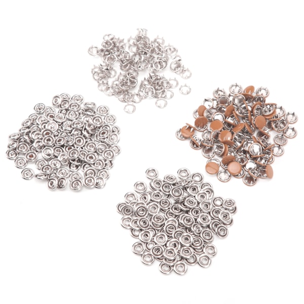 100 set tryckknappar färgglada mässing klor press stud sömnadsfästen med installationsverktyg Crimson
