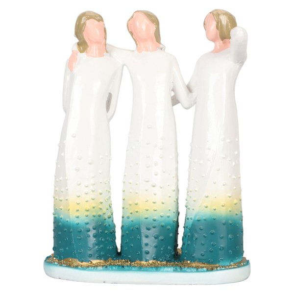 3 Kvinder Statue Harpiks Håndlavet Dekorativ Ornament Søstre Venner Figur til Home Desktop