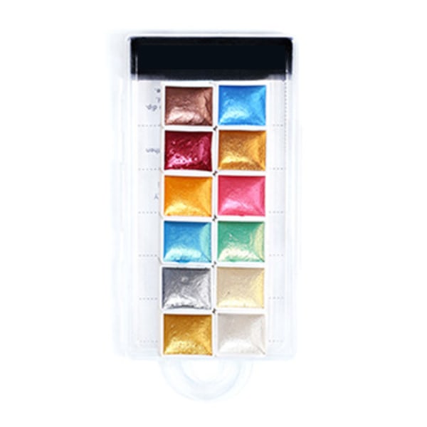 Solid set 12 färger akvarellpigmentpalett för DIY nail art BSC05
