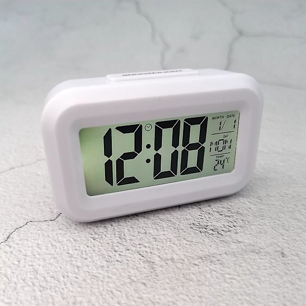 LED Digital Smartklokke med Vekkerklokke, Dato- og Temperaturvisning, 12/24-timersbryter