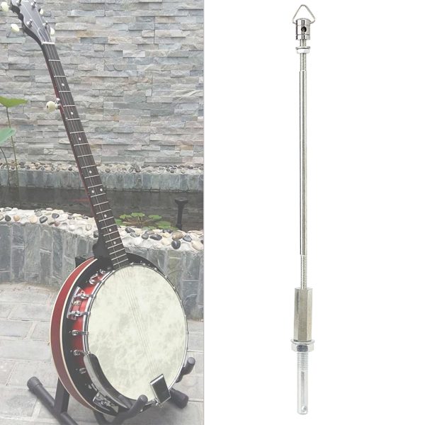 Banjo Pole Oppreist Sølv Justerbar Bærbar Stativ Musikk Instrument Tilbehør 350mm