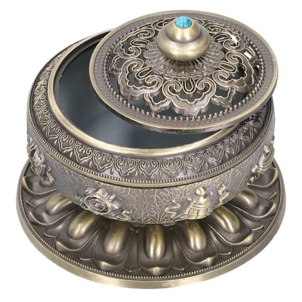 Røgelseholder i zinklegering, brænder, antik stil, ornament, håndværk til hjemmekontor, meditation, bronze, mellemstørrelse