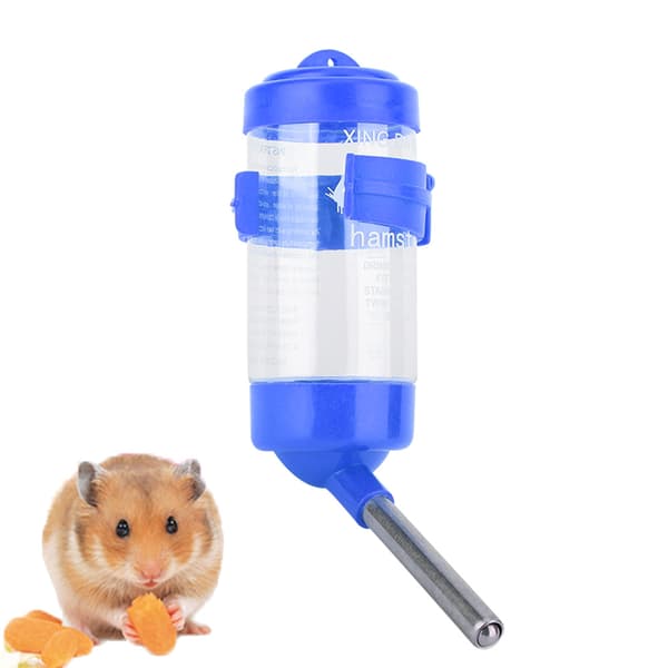 Hamstervattenflaska utan dropp, liten vattenautomat för husdjur för igelkott (Blå)