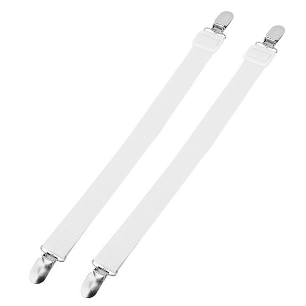 2 stk Flerbruks sengetøy Clip stropper Griper sklisikkert festemidler Madrassholder (hvit)