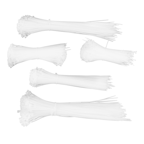 5 pakker med kabelbinderserier med engangsbruk i nylon