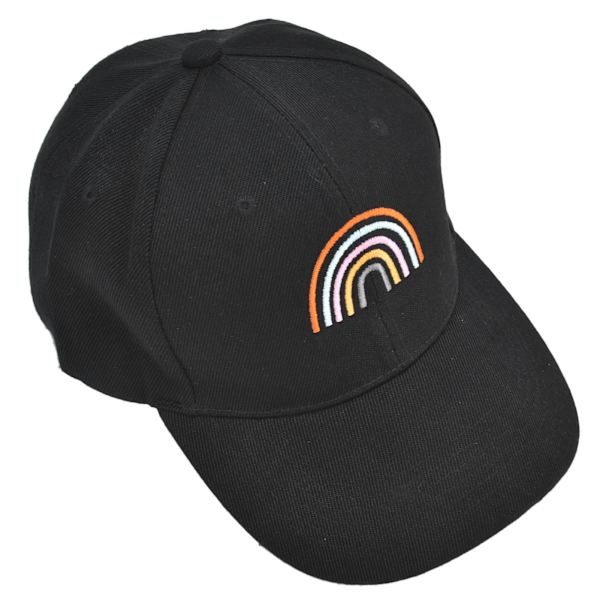 Broderad förälder-barn hatt barn justerbar basebollkeps för utomhusresor svart (barn)