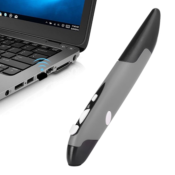 USB Computer Stylus PC Dele Trådløs 2.4G Mouse Pen Type Personlig Innovativ Lodret (Grå PR-03)