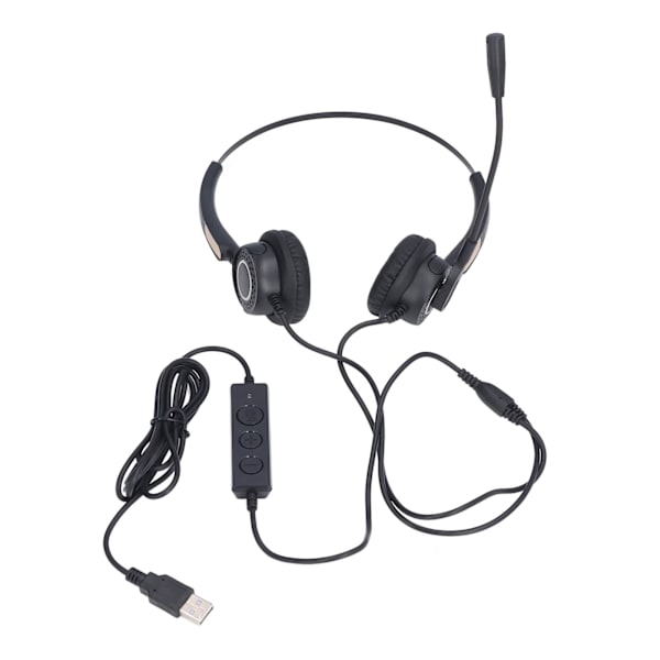 Trådburen telefonheadset brusreducering ergonomisk justerbar volymkontroll USB-datorheadset för online-klasser