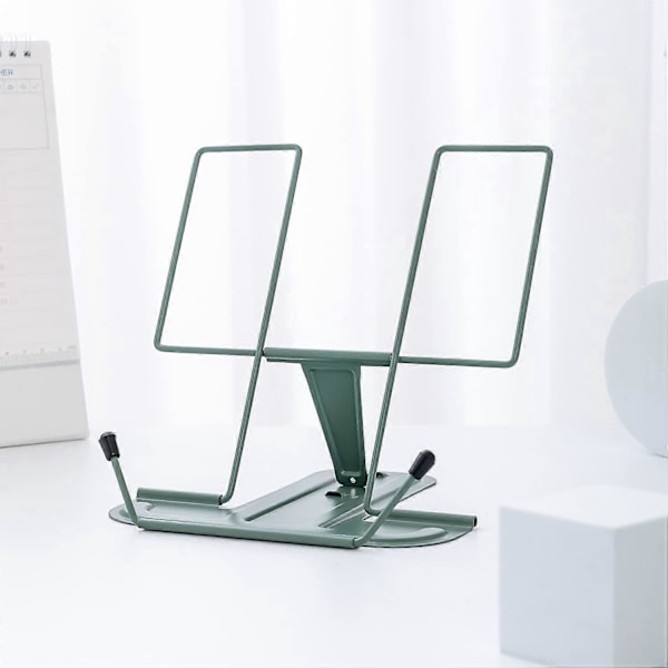Bokstöd för läsning, Bokstöd för kök, Justerbart metallstöd för skrivbord Lärobok Material Tablet Bokstöd för display (Morandi Grön)