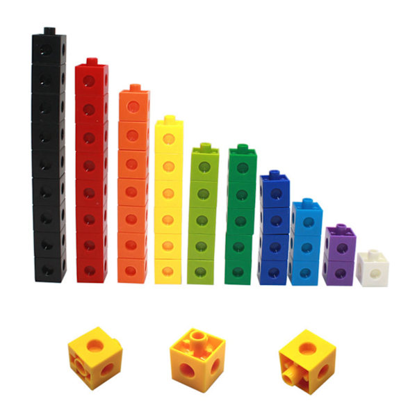 100 st 10 färger Barn Multi Linking Counting Cubes Snap Blocks Barn Tidig Utbildning Byggstenar Leksaker