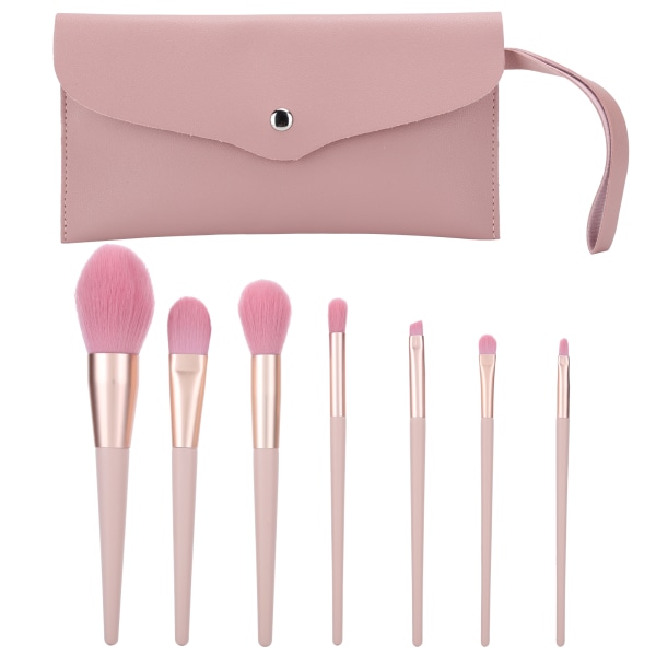 7 st kosmetiska sminkborstar Set Blush Powder Foundation Concealer Borstar med påse