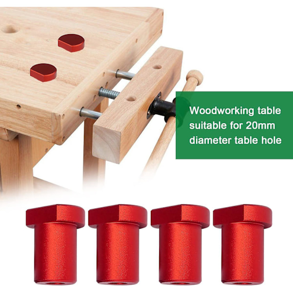 4 Stykker Trebearbeiding Bordklemme, Rustfritt Stål Trebearbeiding Bordstopper, for Fiksering av Arbeidsstykker