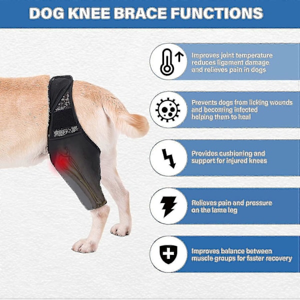 Hundeknæstøtte, hundebenstøtte hoftestøtte til korsbåndsskader, CCL, patellaluksation eller osteoartrose Mbc_SZXM S