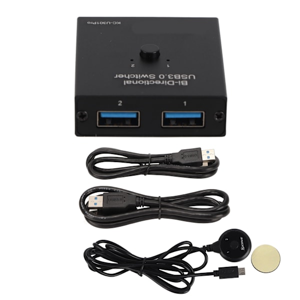 USB 3.0 Switch Selector 2 ind 1 ud 1 ind 2 ud Tovejs Metal Shell USB Delingsswitch til Computer Printer Telefon