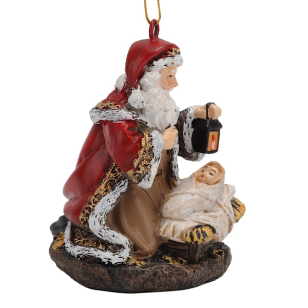 Julemann-statue DIY håndlaget håndmalt gammel mann lyktform juletrepynt anheng ornament