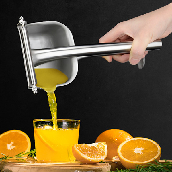 Manuel Citruspresser i rustfrit stål, håndpresset citronpresser til husholdningskøkkenredskab