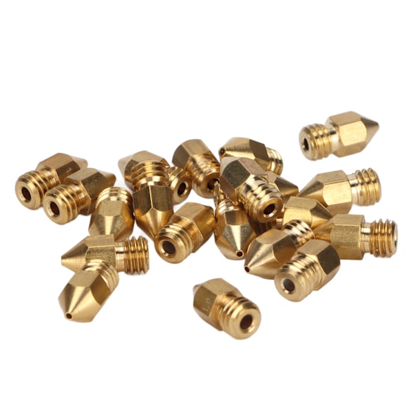 20 st MK8 munstyckssats 1,75 mm M6 gänga polerade extruderingsspetsar med förvaringslåda för 3D-skrivarersättning 1,0 mm