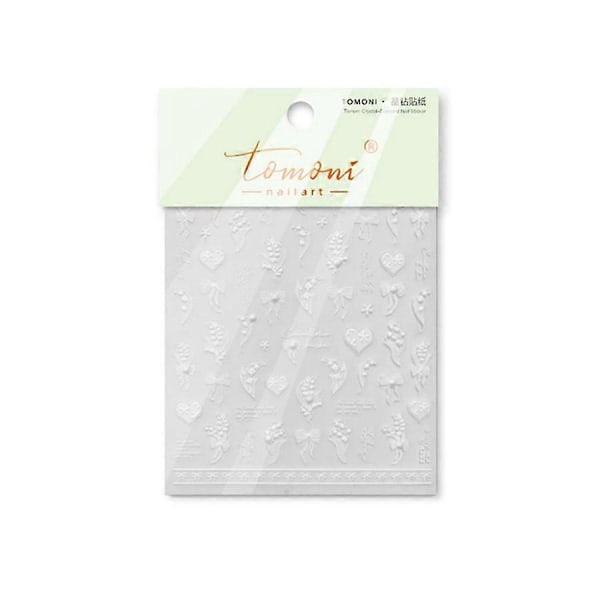 3D Jul Nagelstickers Snödesign Lösnaglar Dekorationer med Diamanter och Julrelief Storlek 10.3x8cm to4253