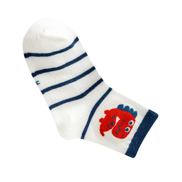 5 par barnsockor mjuka andningsbara mesh bomullssockor mid calf pojksocka söta tecknade barnstrumpor för dagliga sporter L