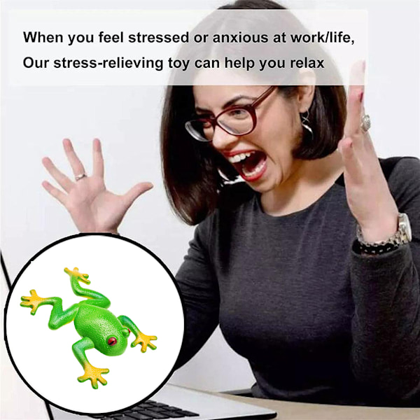 Gummi-simuleringsgroda stretchig leksak stressavlastning sensorisk leksak Spoof stressavlastningsleksak för barn vuxna