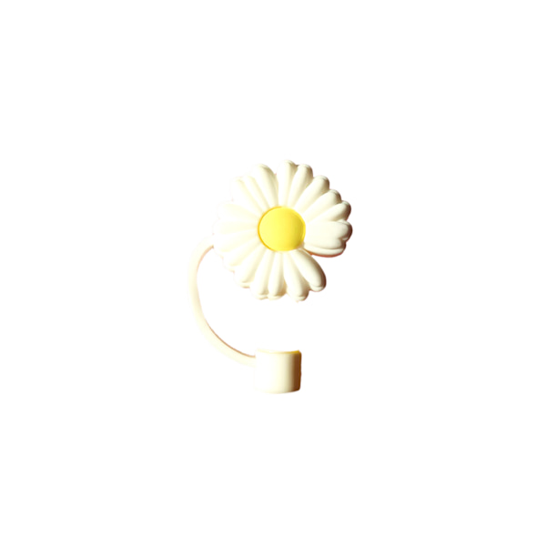 Halmspisser deksel Silikon PVC PP Støvtett Gjenbrukbare bærbare stråplugger for barnefamilier (Daisy [uten sugerør])