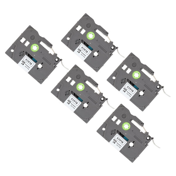 5 st Etikettmaskinstejp 9mm Laminerad Vattentät Färgfast Multi Purpose Etikettband för PT D210 PT D200 PT H110 PT D400 Guld På Svart Bze 324