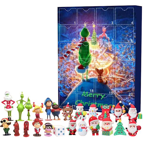 Christmas Advent Calendar Toy Set 24 Day Christmas Countdown Calendar Figure Toys Pack Gifts for Kids Adults