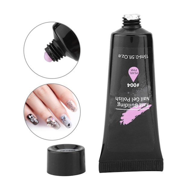 UV-gel för smärtfri nagelbyggare, förlängning, akrylnaglar, UV-tips, lim, nakenrosa