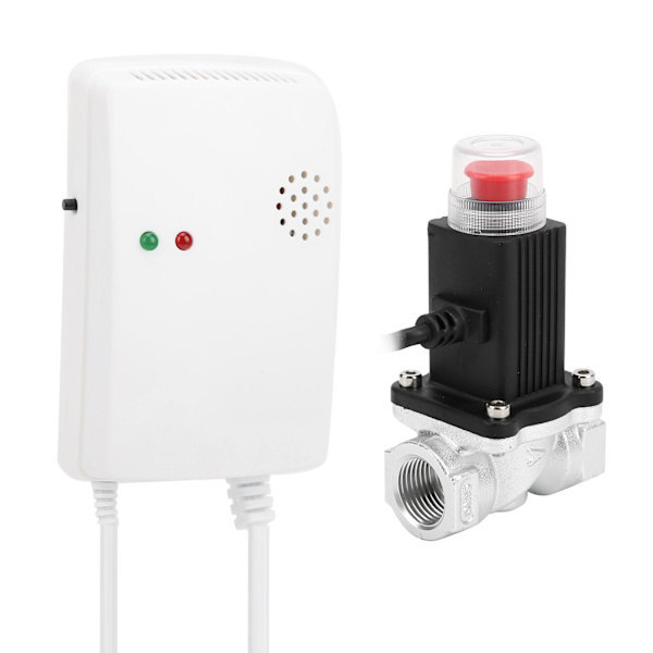 Drivstoff Kull Naturgass Alarm Uavhengig veggmontert husholdning med drivmagnetventil AC110220V(EU-plugg)