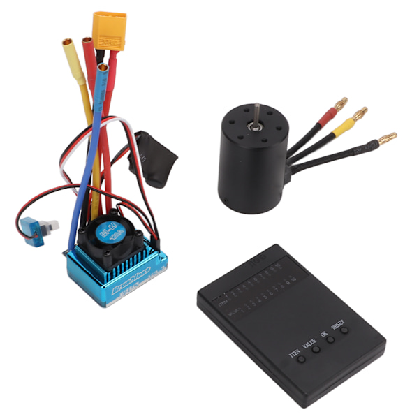 RC Borstlös Vattentät 120A XT60-kontakt ESC 3650 3600KV Motorkit med Programmeringskort för 1/8 1/10 RC Bil