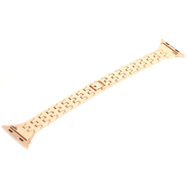 Klockarmband Dubbla rader Rhinestones‑prydda ersättningsmetallband för IOS Watch 42mm / 44mmRose Gold