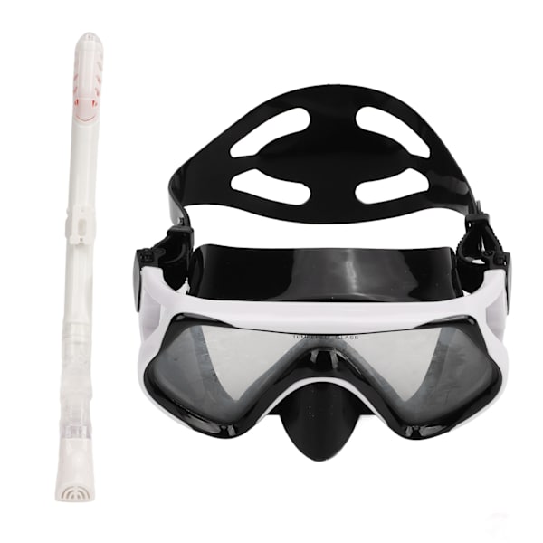 Justerbart snorklesett for voksne, snorkelbrille og pustetube, snorkleutstyr for voksne til svømmetrening, hvitt