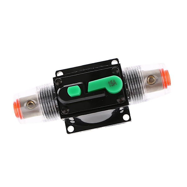 Inline Manuell Återställningsbrytare Bilstereo Ljud Säkring 12V/24V/32V 15A