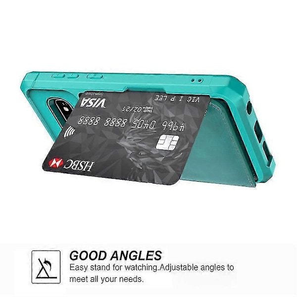 För Samsung Galaxy S10+ Magnetisk Plånbok Kortfack Läder Telefonfodral Zekai Cyan