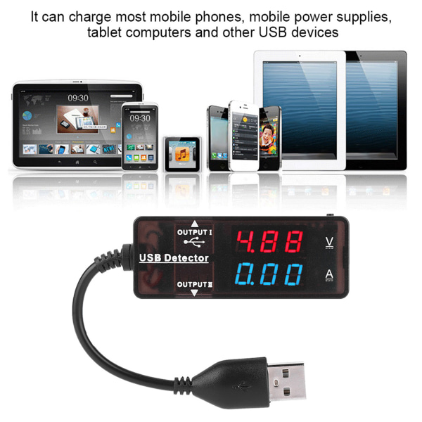 YB26VA Dual Display USB Detector Voltmeter Ammeter Jännite Virtamittari Akun kapasiteetti TesterBicolor