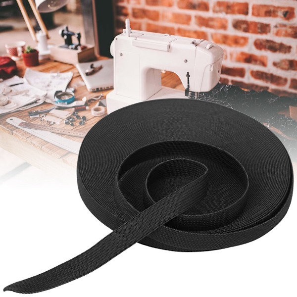 Stickad elastiskt band förtjockning sömnad tillbehör hantverkssamling för skyddskläder manschetterSvart 15 mm bredd