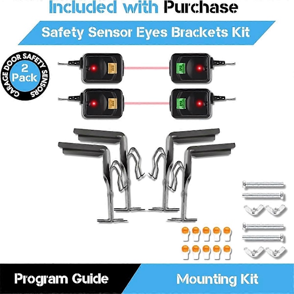 2X 820CB SafetySensor -silmäkkeen sarja, autotallin ovenavaajat, A