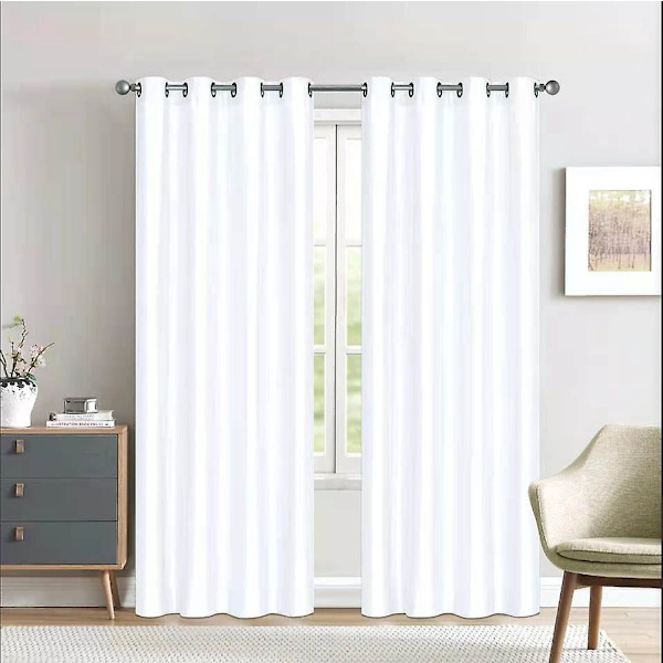 Vit Mörkläggningsgardiner för Fönster - 52 x 84 Tum (2 Paneler) för Vardagsrum