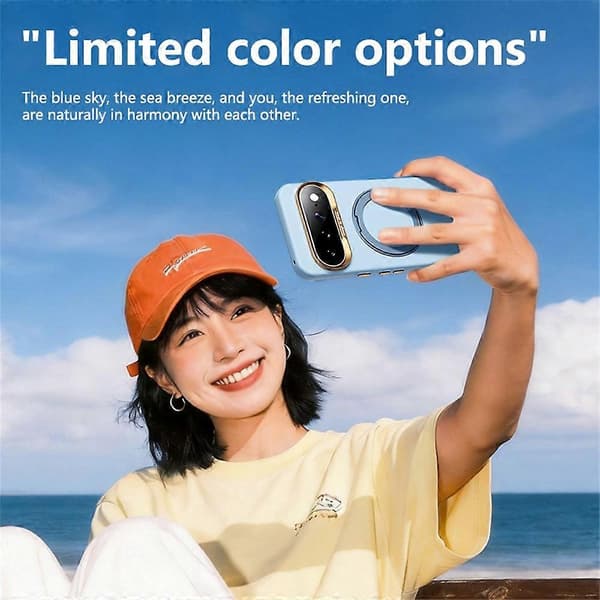 ABEEL Kompatibel med Google Pixel 10 / 10 Pro Magnetisk Etui Ringstativ Flydende Silikonefølelse PC-telefonetui Azure
