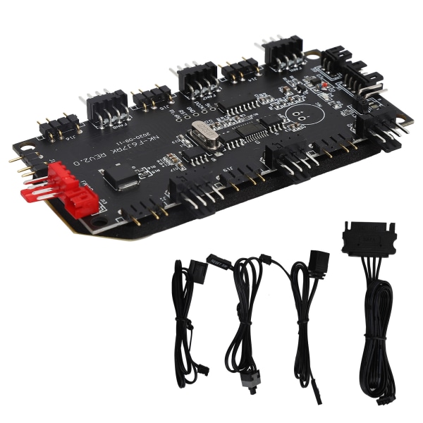 LED-lyskontroller PCB Strømforsyning Vifte Hub 4/3 Pins ARGB Splitter Trådløs fjernkontroll