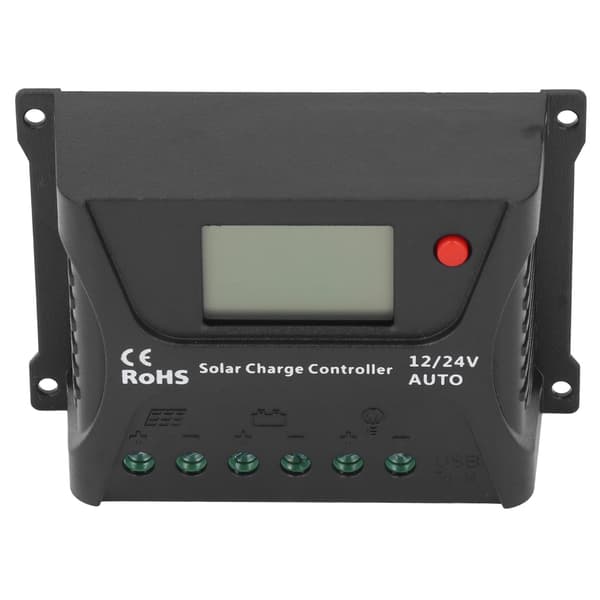 Solladdningsregulator PWM urladdningskontroll LED-display med USB 10A 12V 24V för batteri