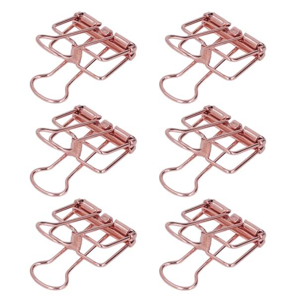 19mm 80 stk. Binder Clips Stærk Klemmekraft Metal Hule Hale Clips Små Binder Clips Papirklemmer Kontorartikler Rosaguld