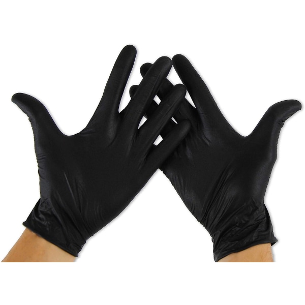 Nitril engangshandsker - størrelse Small (100 count), sorte latexfrie handsker