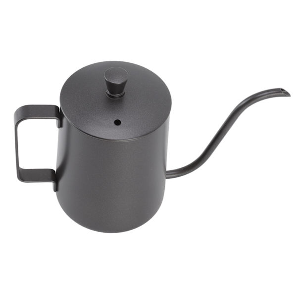 Häll över kaffekanna i rostfritt stål, handhållen smal droppip, gåshals kaffekanna 350 ml PTFE svart