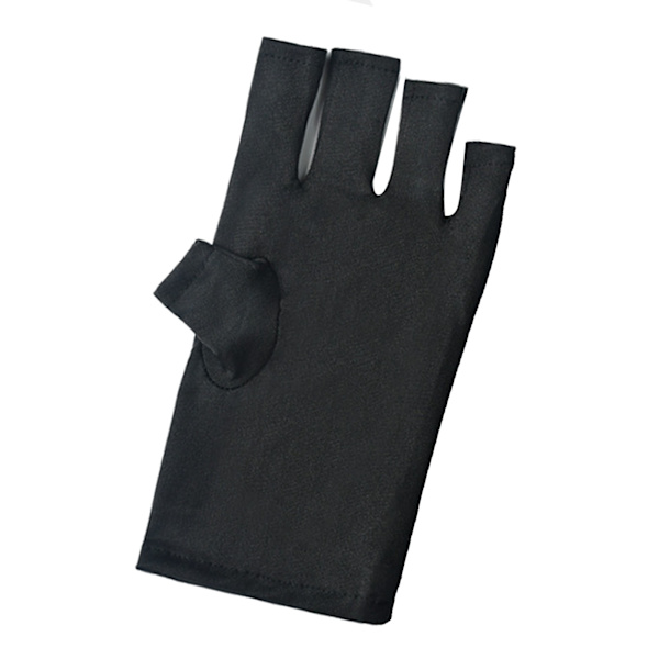 1 par Gel Manicure Handsker Professionel Effektiv Forhindrer Garvning Stråling UV Lys Handsker til Manicure Sort Kort