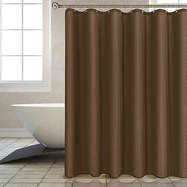 Kraftig solid badeforhæng stof vandtæt badeværelsesgardin lang båsestørrelse 230/200CM sort hvid grå brun blå farve grå grey 180*180cm