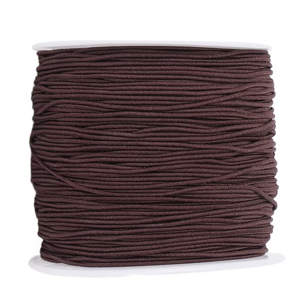 Elastiskt Armbands Tråd Polyester DIY Smycken Halsband Armband Rep Hantverkstillbehör Brun 100m