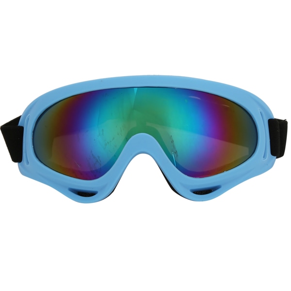 Tuulenpitävät hiihtolasit ulkourheiluun - Unisex aikuisten ja lasten moottoripyöräilylasit Light blue frame colored lenses
