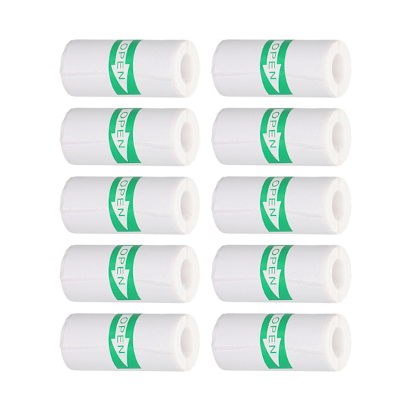 10 ruller termisk printerpapir selvklæbende papirruller hvid printbar kvitteringsetiket 57x25mm